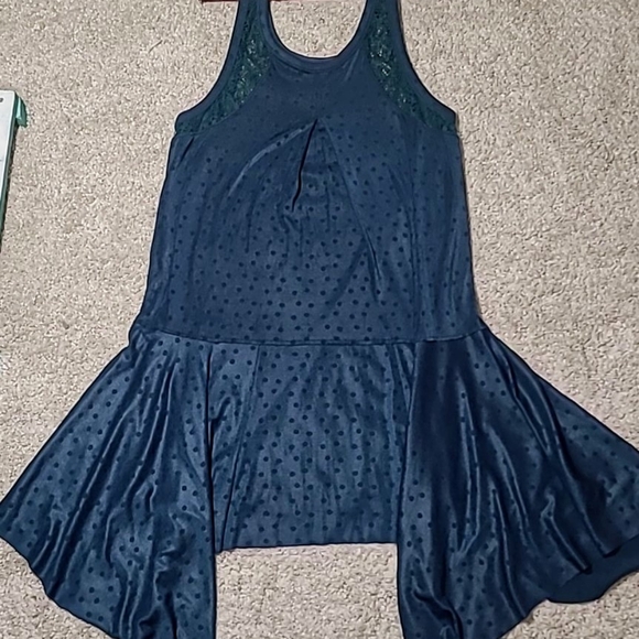 Free People  Make It Count Mini Swing Dress Tunic In Jade Combo. S - Picture 5 of 16